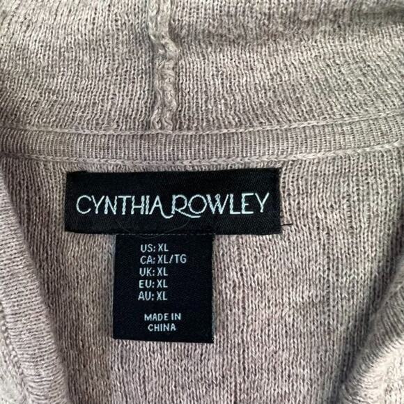 Cynthia Rowley Cardigan Sweater Jacket XL Hip Length Zip Front Hood Aztec - Picture 3 of 9